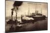 Dampfer New York Im Hafen, Hamburg Amerika Linie-null-Mounted Giclee Print