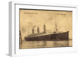 Dampfer S.S.D. Imperator, Hapag, Transatlantik-null-Framed Giclee Print