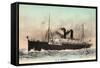 Dampfer S.S. Korea, Pacific Mail Steamship-null-Framed Stretched Canvas