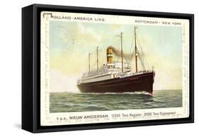 Dampfer T.S.S. Nieuw Amsterdam, Holland America Line-null-Framed Stretched Canvas