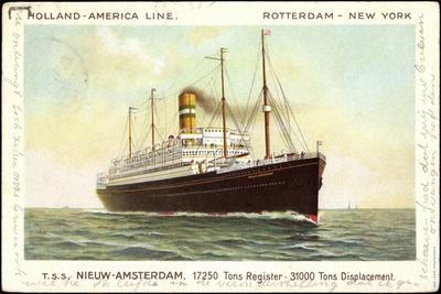 TOURISM HOLLAND AMERICA LINE SHIP OCEAN NEW YORK NEW ART PRINT POSTER CC2933