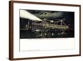 Dampfer Theodore Roosevelt, Chicago City Line-null-Framed Giclee Print