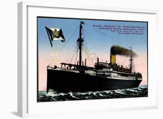 Dampfer Westphalia Der Hapag in Voller Fahrt-null-Framed Giclee Print