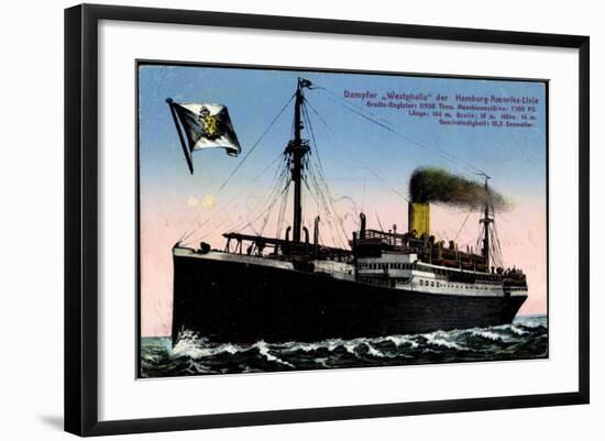 Dampfer Westphalia Der Hapag in Voller Fahrt-null-Framed Giclee Print