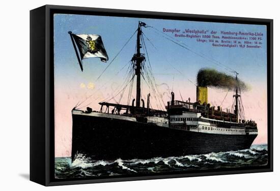 Dampfer Westphalia Der Hapag in Voller Fahrt-null-Framed Stretched Canvas