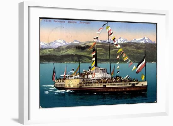 Dampfer Zähringen Auf Dem Bodensee-null-Framed Giclee Print