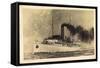 Dampfschiff Kumanovo Auf Hoher See, Rauch-null-Framed Stretched Canvas
