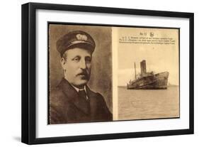 Dampfschiff S.S. Brussels, Lner, Captain Fryatt-null-Framed Giclee Print