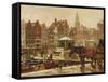 Damrak, Amsterdam-Frans Langeveld-Framed Stretched Canvas