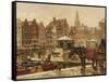 Damrak, Amsterdam-Frans Langeveld-Framed Stretched Canvas