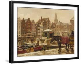 Damrak, Amsterdam-Frans Langeveld-Framed Giclee Print