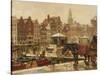 Damrak, Amsterdam-Frans Langeveld-Stretched Canvas