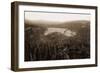 Dams and Lake, Nevada County, California, Distant View, about 1871-Carleton Watkins-Framed Art Print