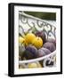 Damsons and Mirabelles in Wire Basket-Sara Deluca-Framed Photographic Print