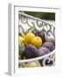 Damsons and Mirabelles in Wire Basket-Sara Deluca-Framed Photographic Print