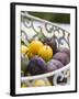 Damsons and Mirabelles in Wire Basket-Sara Deluca-Framed Photographic Print