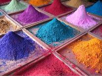 Pigments for Sale on Market Stall, Goa, India-Dan Brady-Laminated Art Print