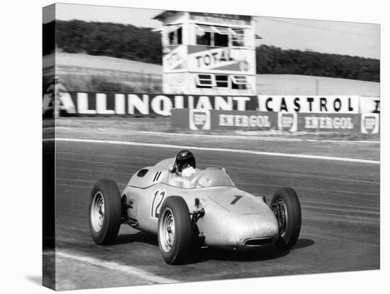 Dan Gurney Driving a Porsche, French Grand Prix, Rheims, 1961-null-Stretched Canvas