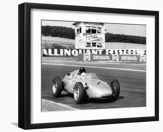 Dan Gurney Driving a Porsche, French Grand Prix, Rheims, 1961-null-Framed Photographic Print