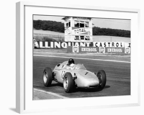 Dan Gurney Driving a Porsche, French Grand Prix, Rheims, 1961-null-Framed Photographic Print