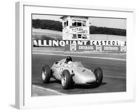 Dan Gurney Driving a Porsche, French Grand Prix, Rheims, 1961-null-Framed Photographic Print