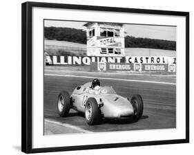 Dan Gurney Driving a Porsche, French Grand Prix, Rheims, 1961-null-Framed Photographic Print