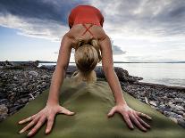 Yoga  in the Morning Sun Upon Poon Hill Along the  Anapurna Circuit - Ghorepani, Nepal-Dan Holz-Photographic Print