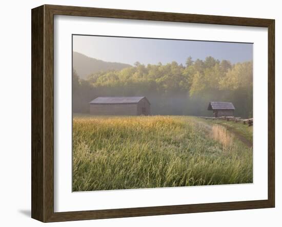 Dan Lawson Place at Sunrise, Cades Cove, Great Smoky Mountains National Park, Tennessee, Usa-Adam Jones-Framed Photographic Print