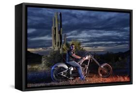 Dan Stewart on Chopper Bike, Scottsdale, Arizona, Usa Mr-Christian Heeb-Framed Stretched Canvas