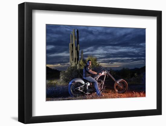 Dan Stewart on Chopper Bike, Scottsdale, Arizona, Usa Mr-Christian Heeb-Framed Photographic Print