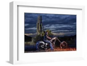 Dan Stewart on Chopper Bike, Scottsdale, Arizona, Usa Mr-Christian Heeb-Framed Photographic Print