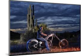 Dan Stewart on Chopper Bike, Scottsdale, Arizona, Usa Mr-Christian Heeb-Mounted Photographic Print