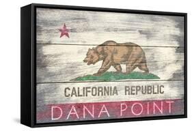 Dana Point, California - Barnwood State Flag-Lantern Press-Framed Stretched Canvas