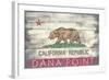 Dana Point, California - Barnwood State Flag-Lantern Press-Framed Art Print