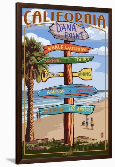 Dana Point, California - Destination Sign-Lantern Press-Framed Art Print