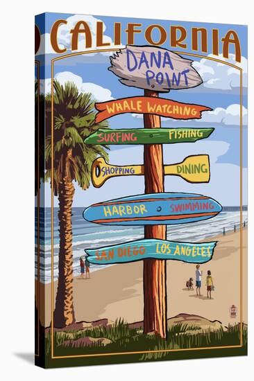 Dana Point, California - Destination Sign-Lantern Press-Stretched Canvas