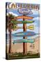 Dana Point, California - Destination Sign-Lantern Press-Stretched Canvas