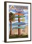 Dana Point, California - Destination Sign-Lantern Press-Framed Art Print