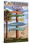 Dana Point, California - Destination Sign-Lantern Press-Stretched Canvas