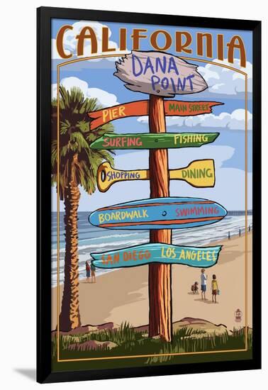 Dana Point, California - Destination Sign-Lantern Press-Framed Art Print