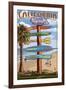 Dana Point, California - Destination Sign-Lantern Press-Framed Art Print