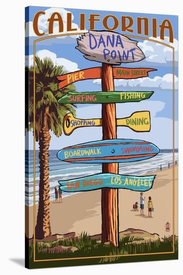 Dana Point, California - Destination Sign-Lantern Press-Stretched Canvas