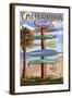 Dana Point, California - Destination Sign-Lantern Press-Framed Art Print