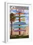 Dana Point, California - Destination Signpost (Version 3)-Lantern Press-Framed Art Print