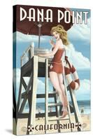 Dana Point, California - Lifeguard Pinup-Lantern Press-Stretched Canvas