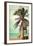 Dana Point, California - Lifeguard Shack and Palm-Lantern Press-Framed Art Print