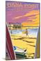 Dana Point, California - Ocean Beach Pier-Lantern Press-Mounted Art Print