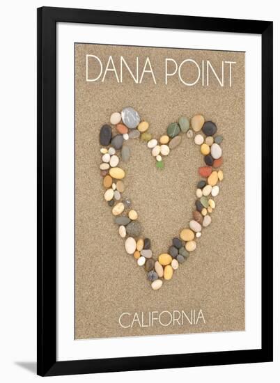 Dana Point, California - Stone Heart on Sand-Lantern Press-Framed Art Print