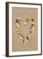 Dana Point, California - Stone Heart on Sand-Lantern Press-Framed Art Print