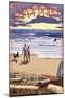 Dana Point, California - Sunset Beach Scene-Lantern Press-Mounted Art Print